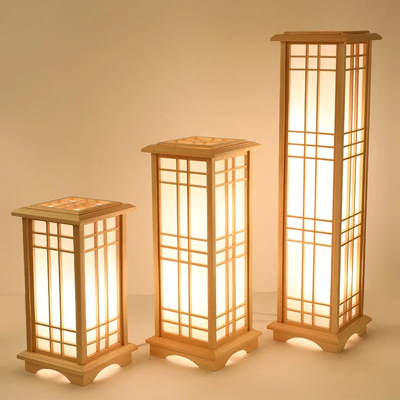 Luminária De Assoalho De Madeira Estilo Japonesa House Solution