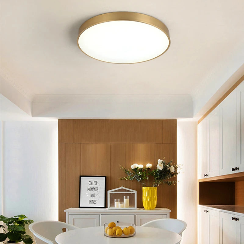 Plafon De Teto Dourado Redondo Simples E Luxuoso House Solution