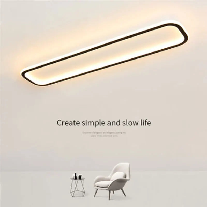 Plafon De Teto Fino Retangular Minimalista LED House Solution