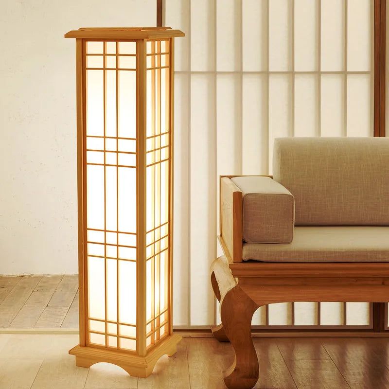 Luminária De Assoalho De Madeira Estilo Japonesa House Solution